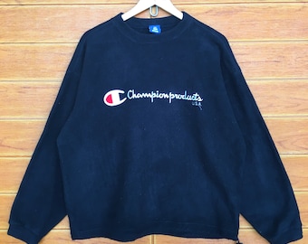 Vintage Champion Products Usa Oversized fleece T-shirt met lange mouwen / Streetwear / Maat M