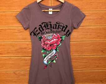 Vintage Ed Hardy Tattoo Art T-shirt - Christian Audigier - Size S