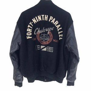 Vintage Batsu FORTY-NINTH PARALLEL Varsity Jacket Leather/Wool / Size L