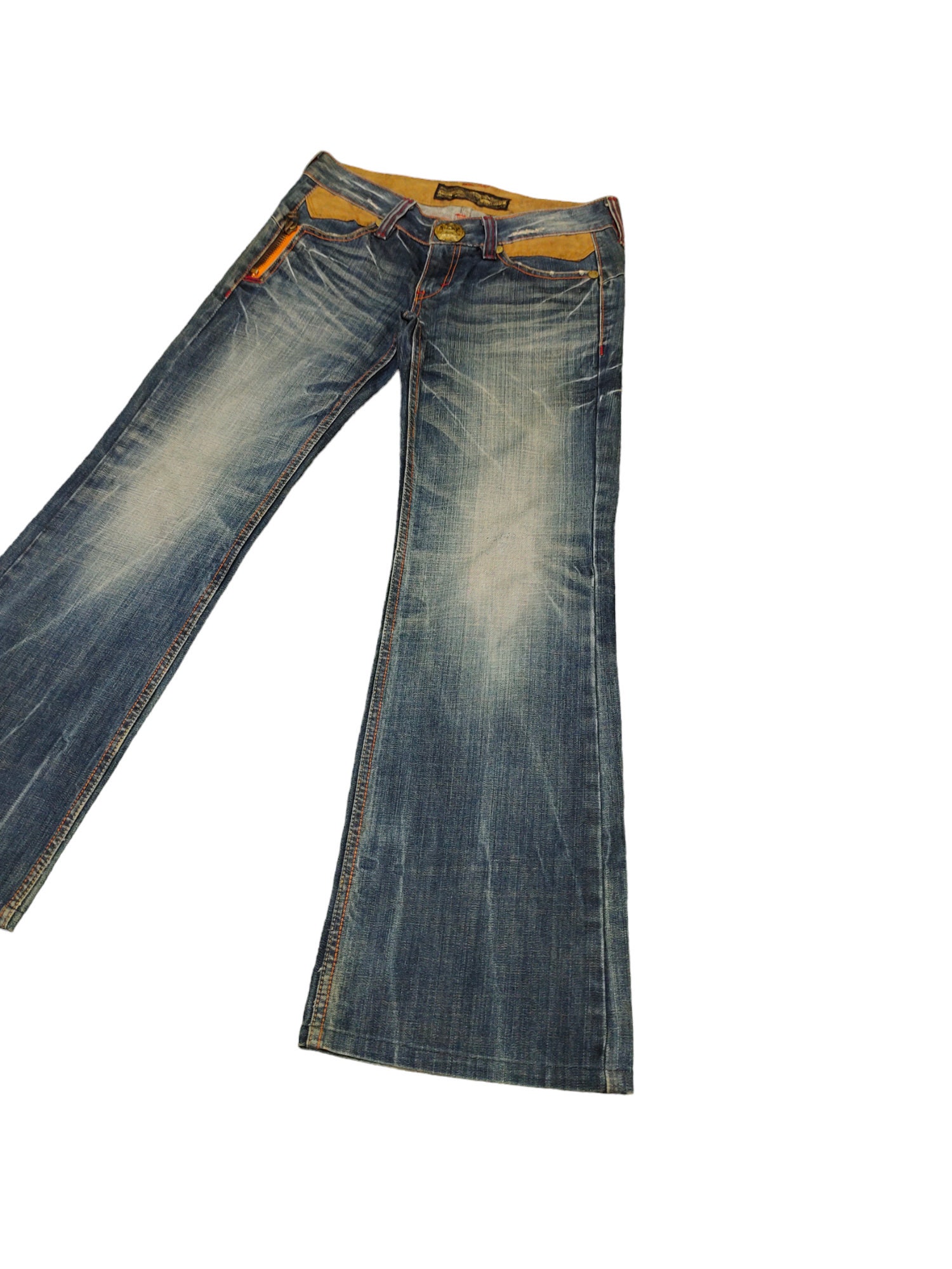 W28x30 Flare Jeans Studio RP Spell Out Clawmark Boot Cut Y2k