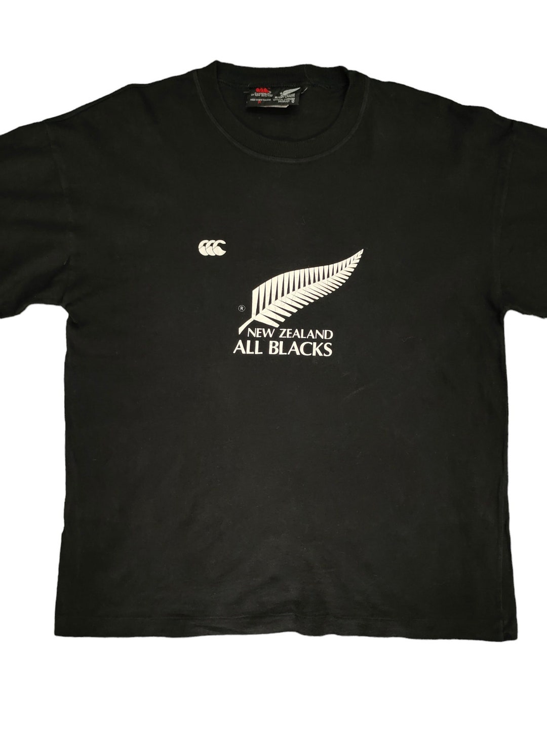 ショップレビュー ランキング Canterbury 90s Vintage All T-shirt Rugby Zealand New Black ウェア