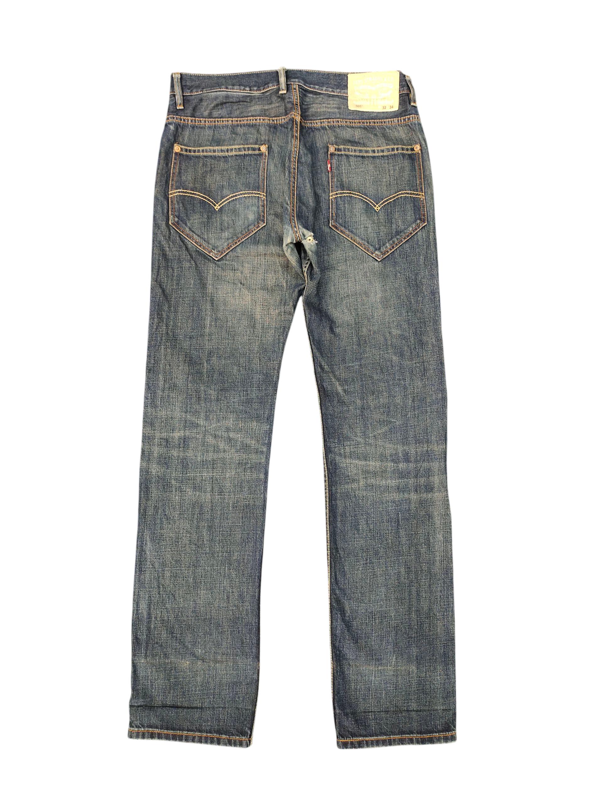 Vintage Y2K Levis 505 Faded Denim Jeans - Clawmark Distressed 