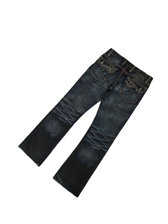 Flare Jeans Semantic Design Waxed Leather Pocket Bootcut Y2k 