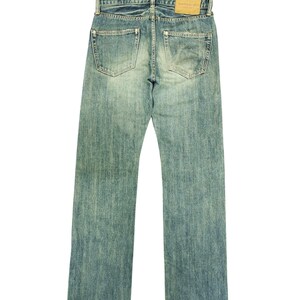 Pantalones vaqueros vintage Quadro Japan Clawmark con efecto desgastado, de mezclilla descolorida, Comme Des Garcons Undercover, cintura 30 imagen 3