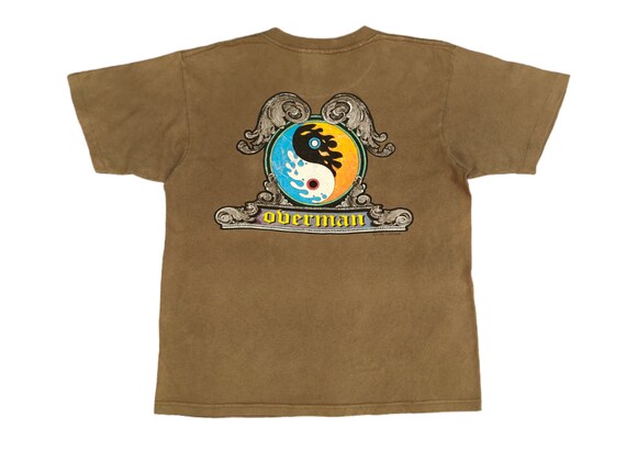 Vintage 90s Overman Ying Yang Surfing T-shirt - Made in USA - Size