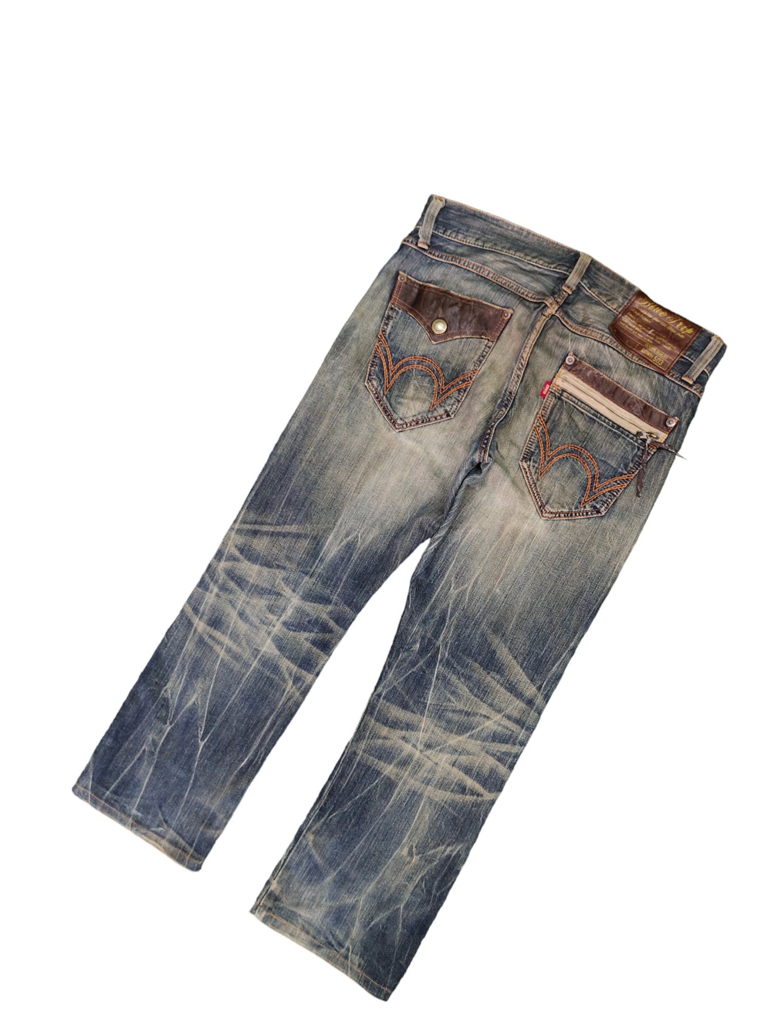 W34x27.5 Vintage Edwin 503 Blue Trip Denim Jeans Undercover W34x27.5 Vintage Edwin 503 Blue Trip Denim Jeans Undercover