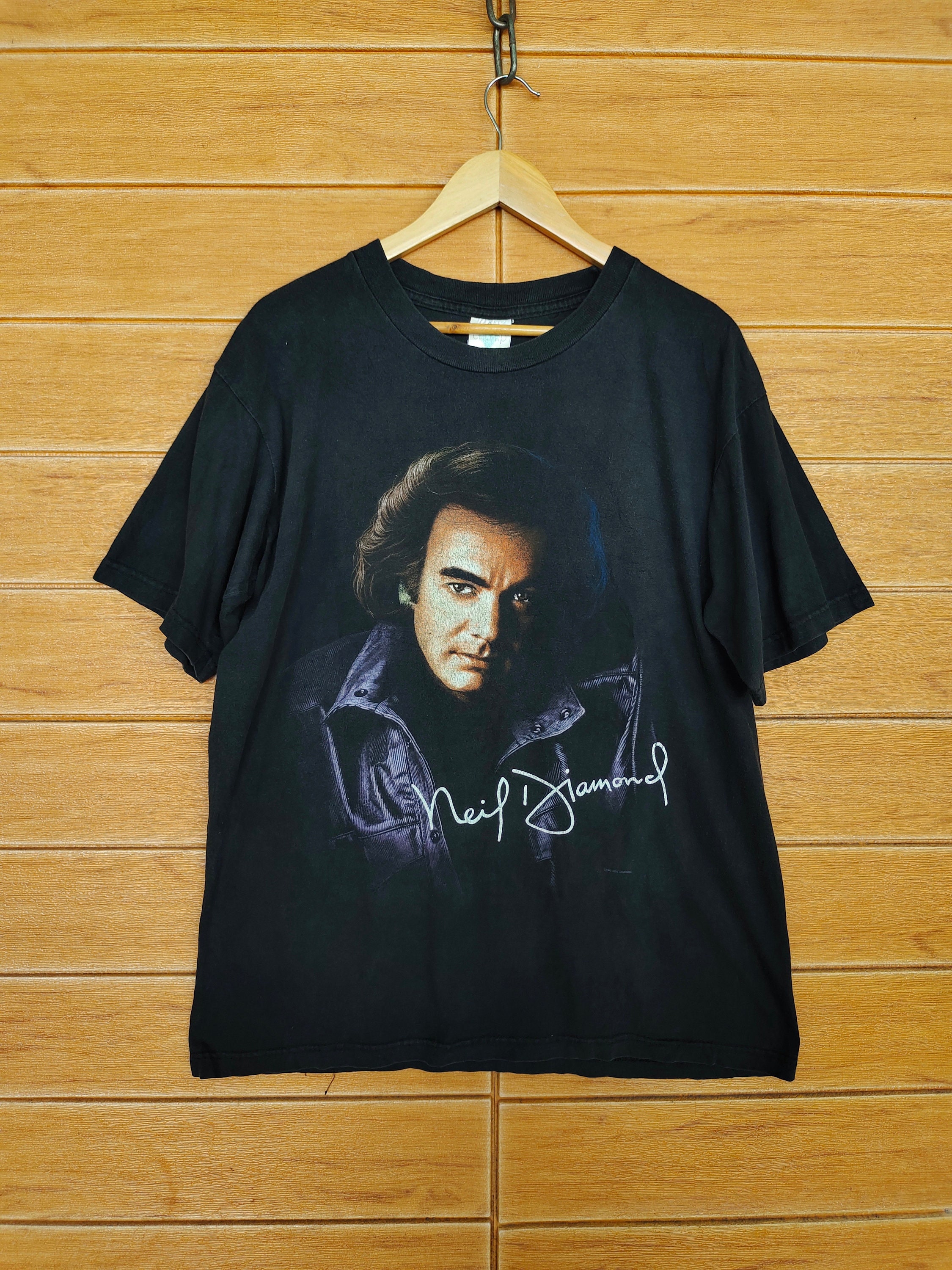 90s USA ニールダイアモンド バンドTシャツ XXL 黒 ビンテージ レア