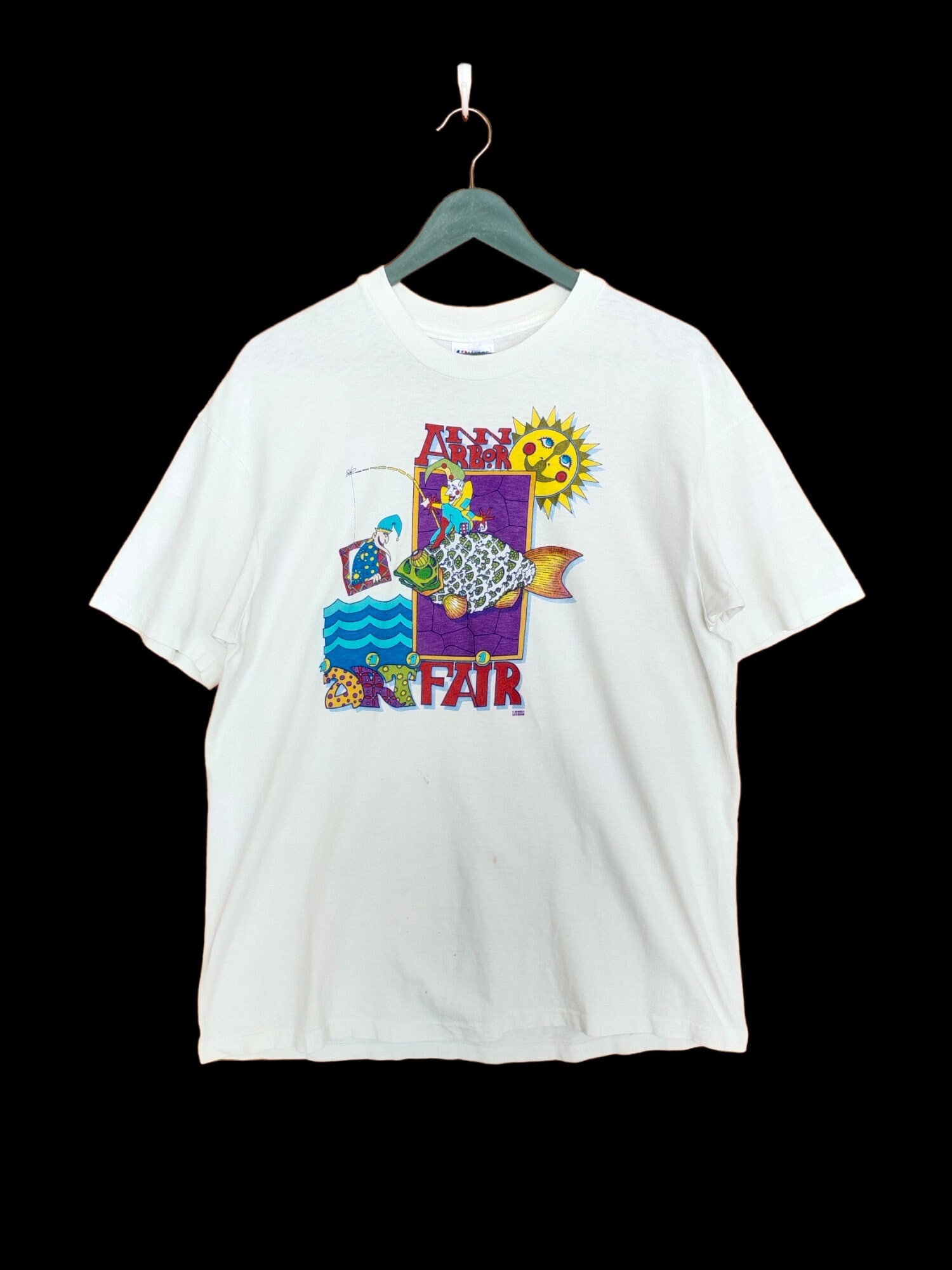 Vintage 90s Ann Arbor Art Fair T-shirt - Hanes Cotton Tee - Size L