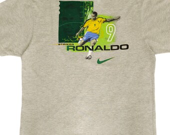 Nike Ronaldo 9 Tシャツ グレー Vintage 90s Nike Striker Ronaldo #9 Brazilian Former