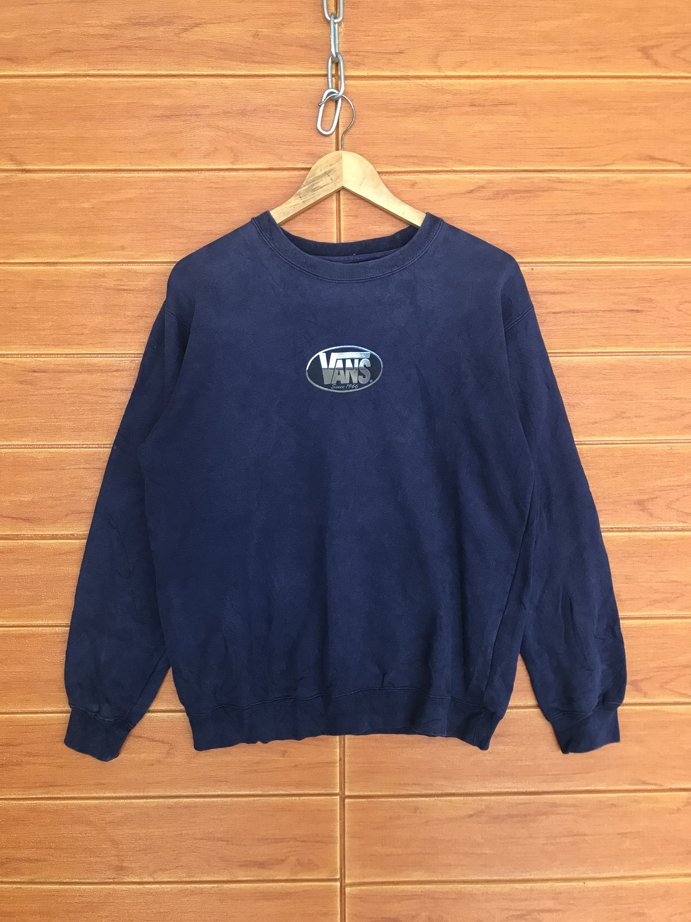 Vintage 90s VANS Usa Big Logo Sweatshirt / Blue Black / Vans Vintage 90s VANS Usa Big Logo Sweatshirt / Blue Black / Vans