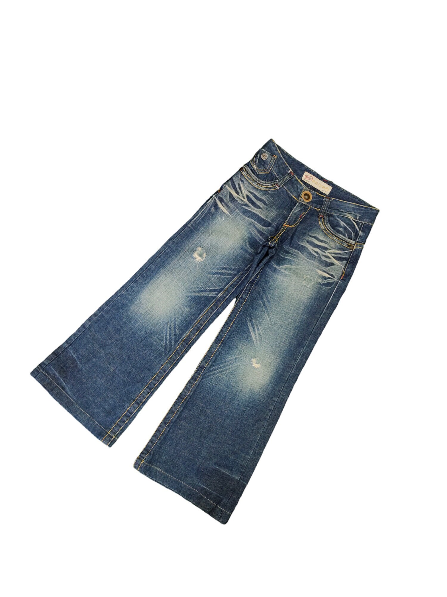 Flare Baggy Jean Red Pepper Distress Faded Low Rise Boot Cut Denim 