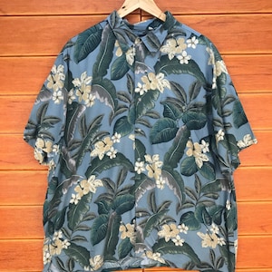 Vintage Crof & Barrow Floral Hawaiian Shirt / Aloha Wear / Rockabilly Shirt / Surfer Shirt / Beach Party / Surfboards Surf Shirt / Size XL