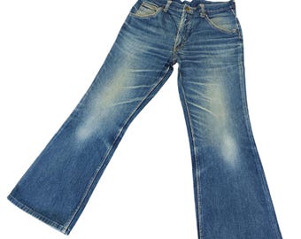 Vintage Edwin 503 Blue Trip Flare Jeans - Y2K Boot Cut Denim W31