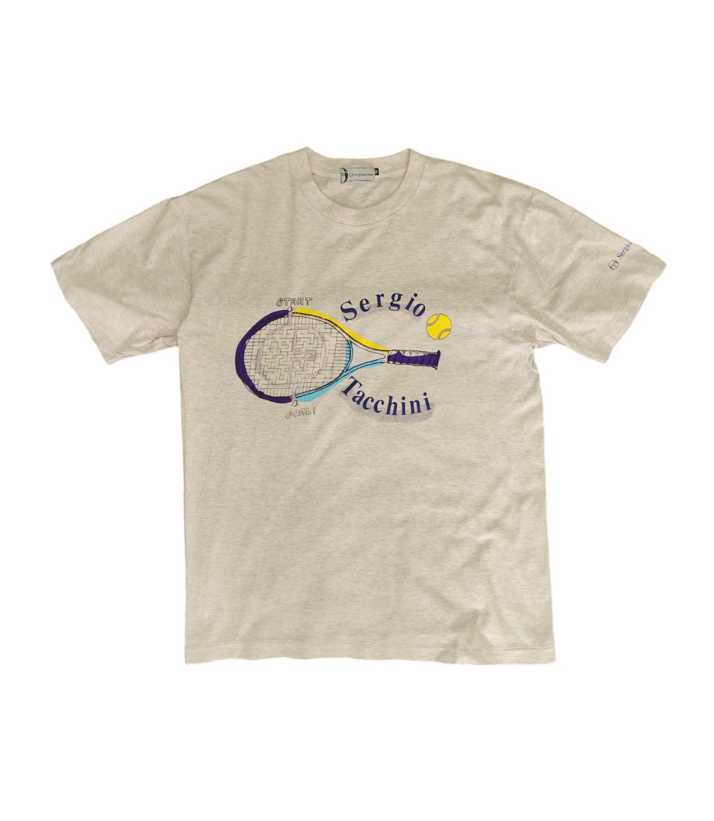Vintage Sergio Tacchini Racket Crack 'puzzle Games' T-shirt Size M