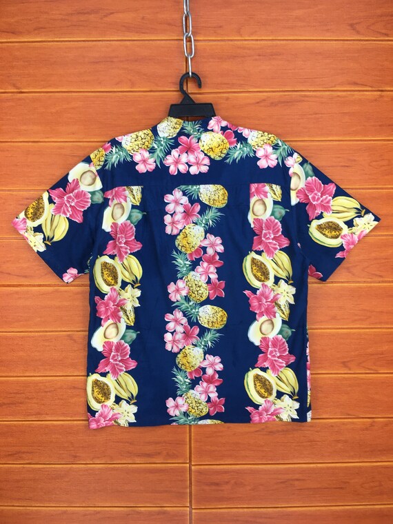 Vintage Diamond Head Hawaiian Shirt: Floral Border Panel Aloha