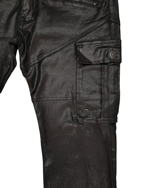 W31x32 Flare Jeans Cavaria Studded Coated Leopard Cargo