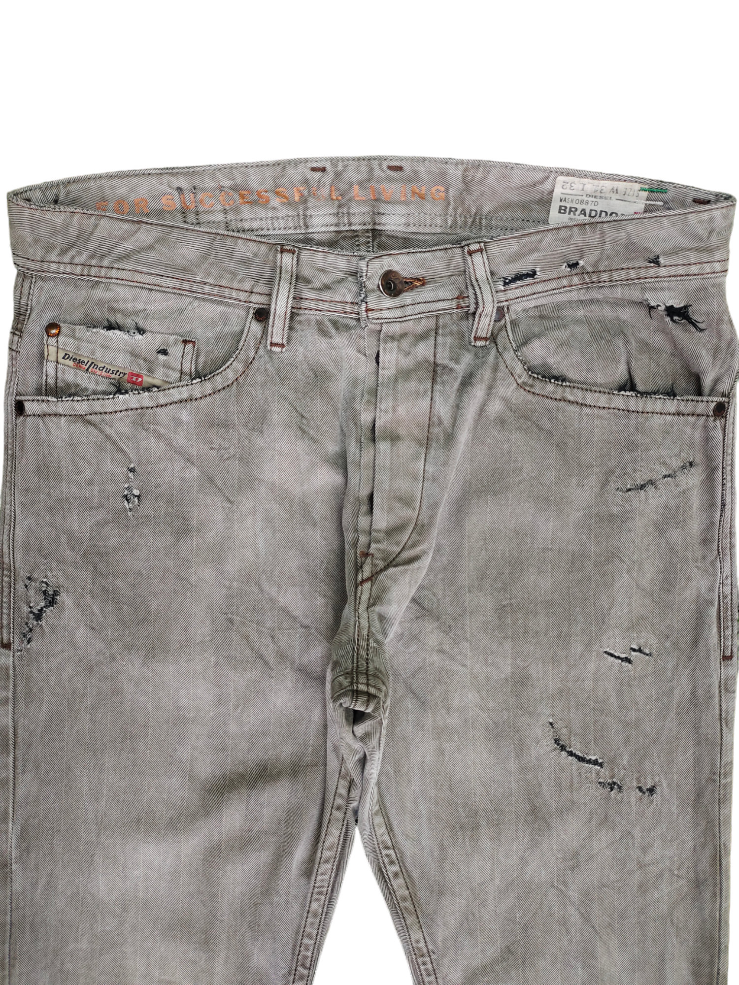 Vintage Diesel Braddom Slim Jeans W32: Distressed Y2K Streetwear 