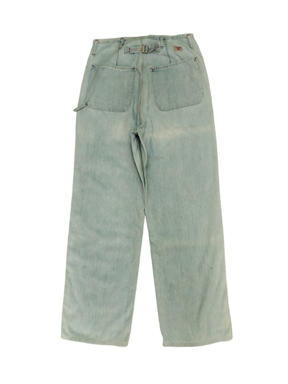 Vintage 90s 45rpm Buckle Back Baggy Denim Pants W… - image 6