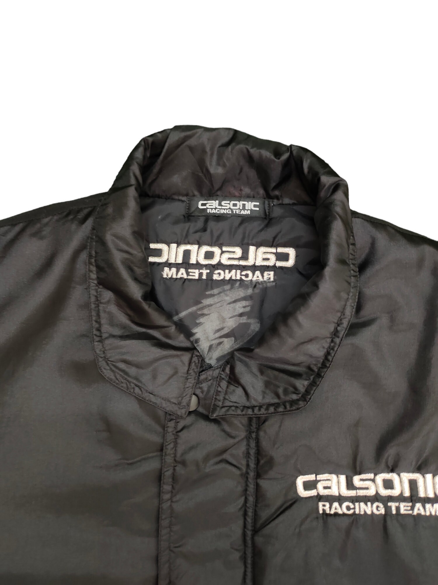 Vintage Calsonic Racing Team Embroidered Bomber Jacket - Size XL