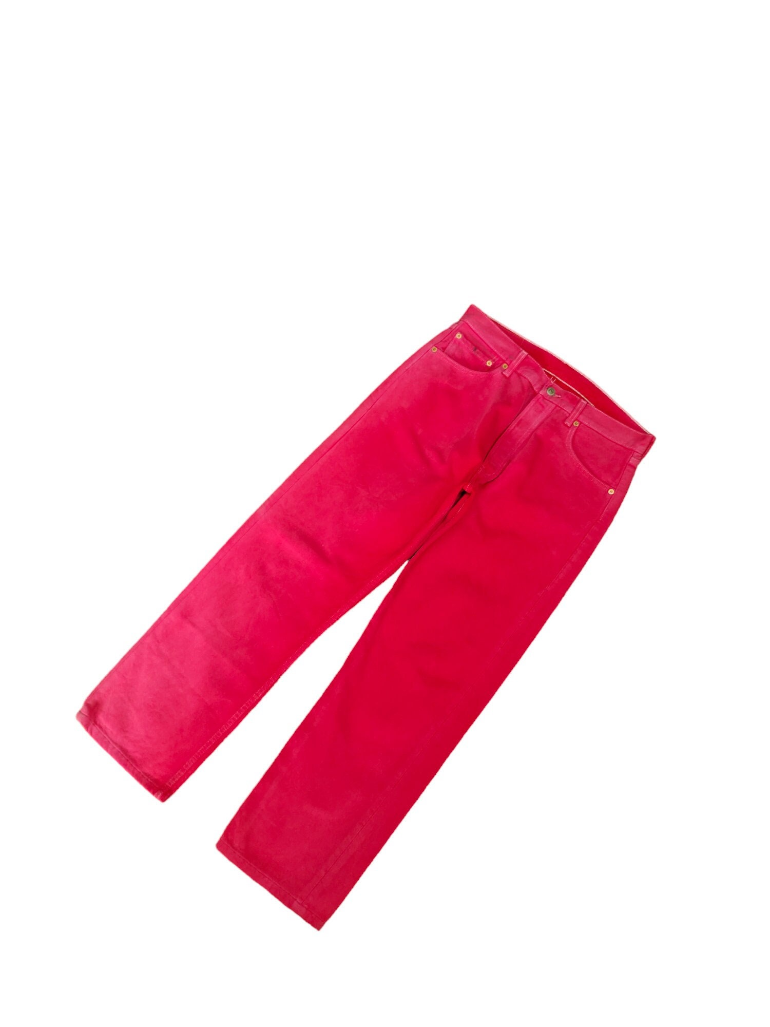 Vintage Levis 501 Red Denim Jeans - USA Made - W33 X 28.5 - Etsy
