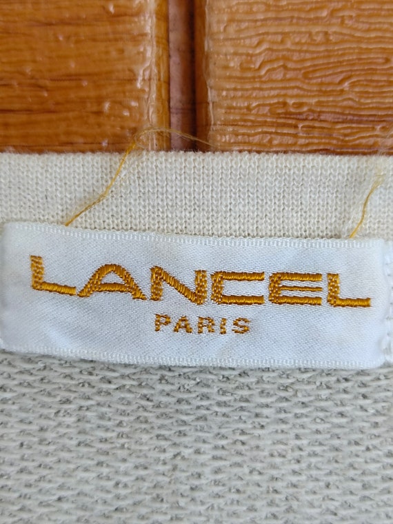 Vintage 90s Lancel Paris Embroidered Design Art T… - image 7