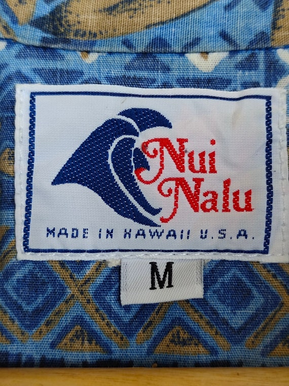 Vintage 80s Nui Nalu Reverse Print Hawaiian Shirt… - image 10