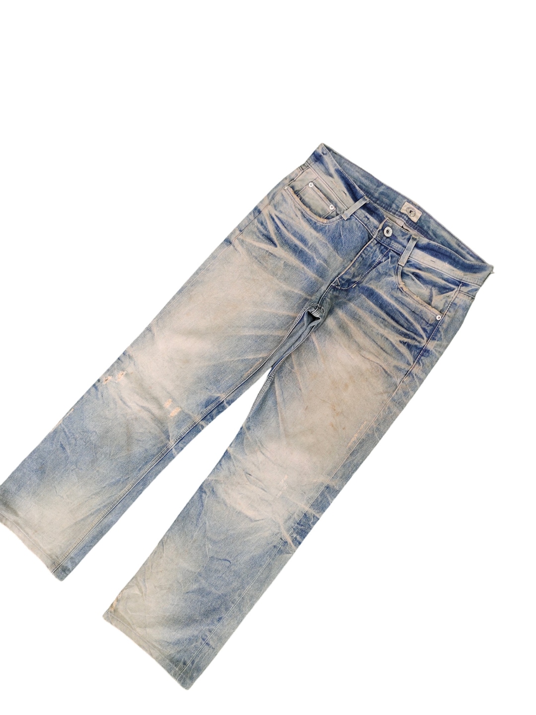 パンツ hard faded clawmark denim AVH Custom Clawmark Distressed Jeans - Faded Denim, Waist 32 - Etsy UK