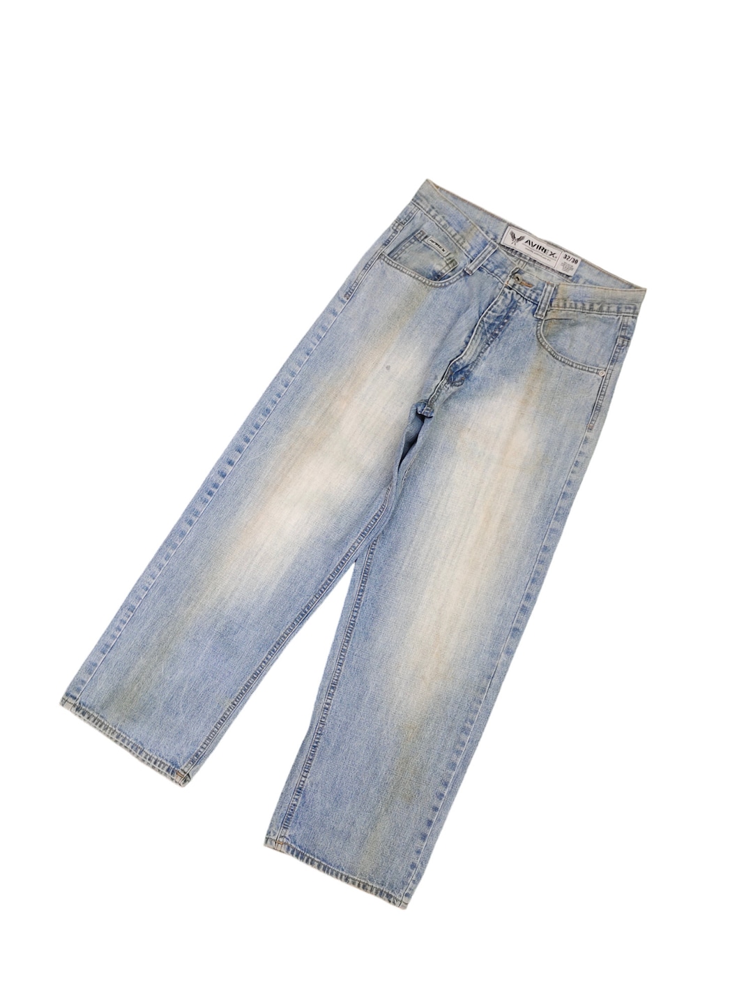 Avirex Baggy Jeans W32: Vintage Y2K Sand Wash Wide Leg - Etsy