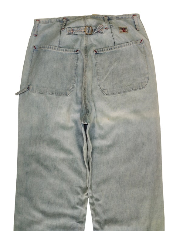 Vintage 90s 45rpm Buckle Back Baggy Denim Pants W… - image 7