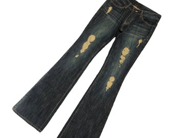 Flare Jeans Rei Rise Distress Denim Bootcut Y2k Vintage Hysteric Glamour Tornado Mart Visvim Kapital Streetwear Taille 27