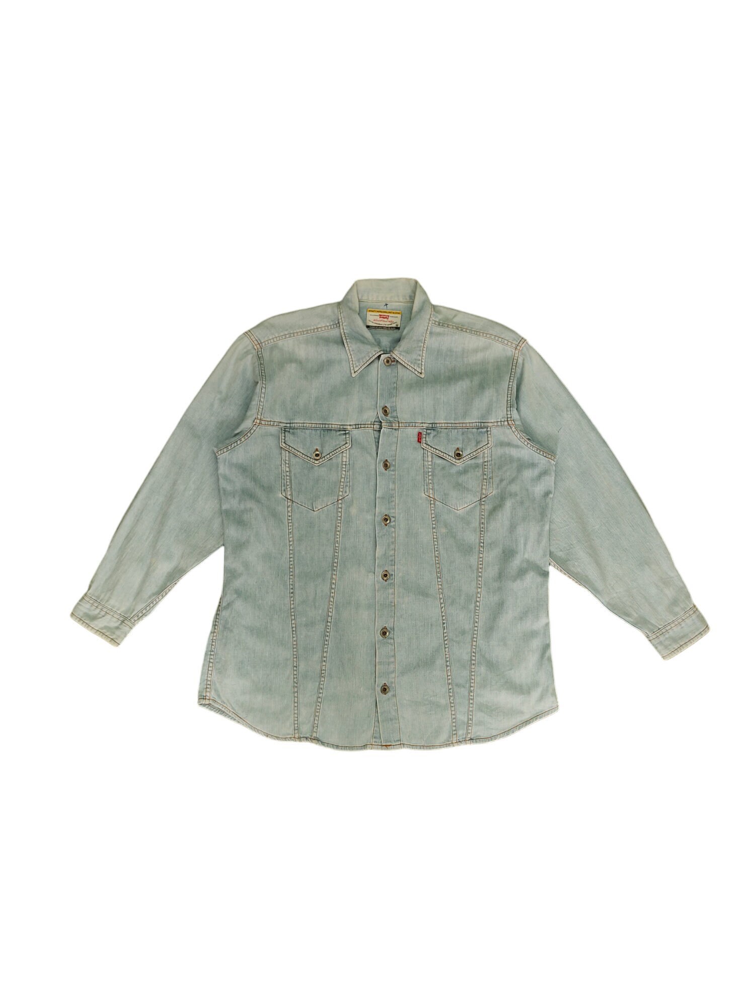 Vintage 90s Levis Denim Shirt: LVC Double Pocket, Japan Size M
