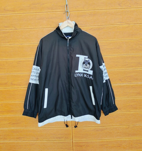 Vintage 90s LYNX USA Embroidered Cartoon Windbreaker Jacket Vintage 90s LYNX USA Embroidered Cartoon Windbreaker Jacket