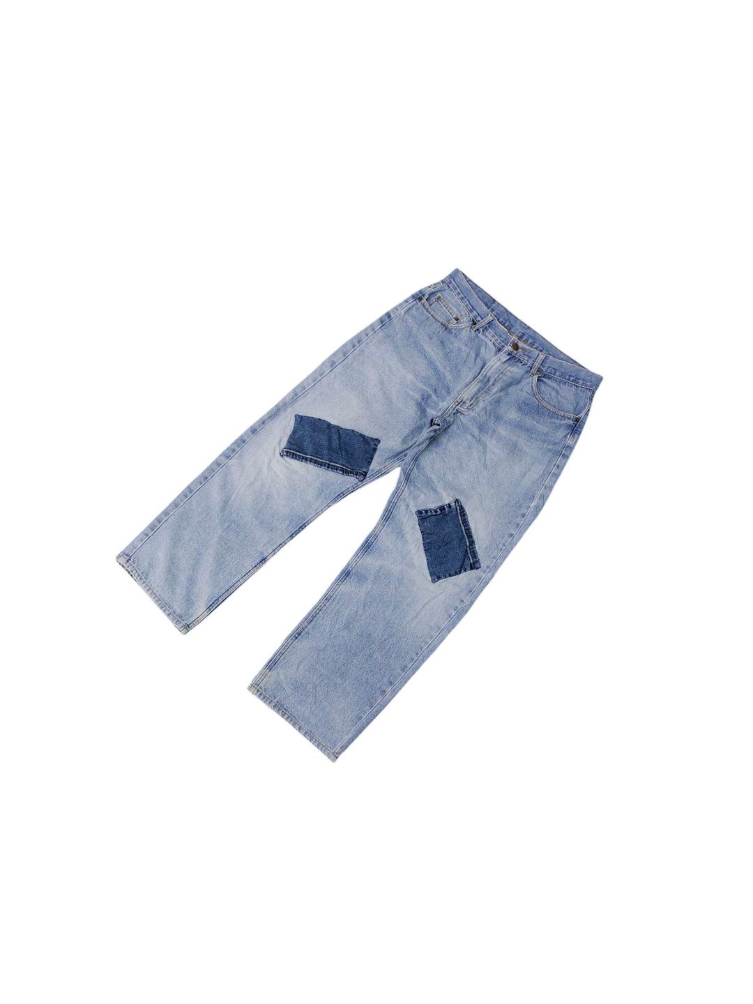 Oh Seven Clawmark Patchwork Denim Jeans, Faded Wash (waist 32) - Etsy