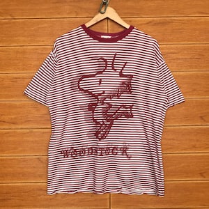 Camiseta de rayas vintage de Snoopy de Woodstock, años 90 / Tira cómica Peanuts de Charles M. Schulz / Talla M