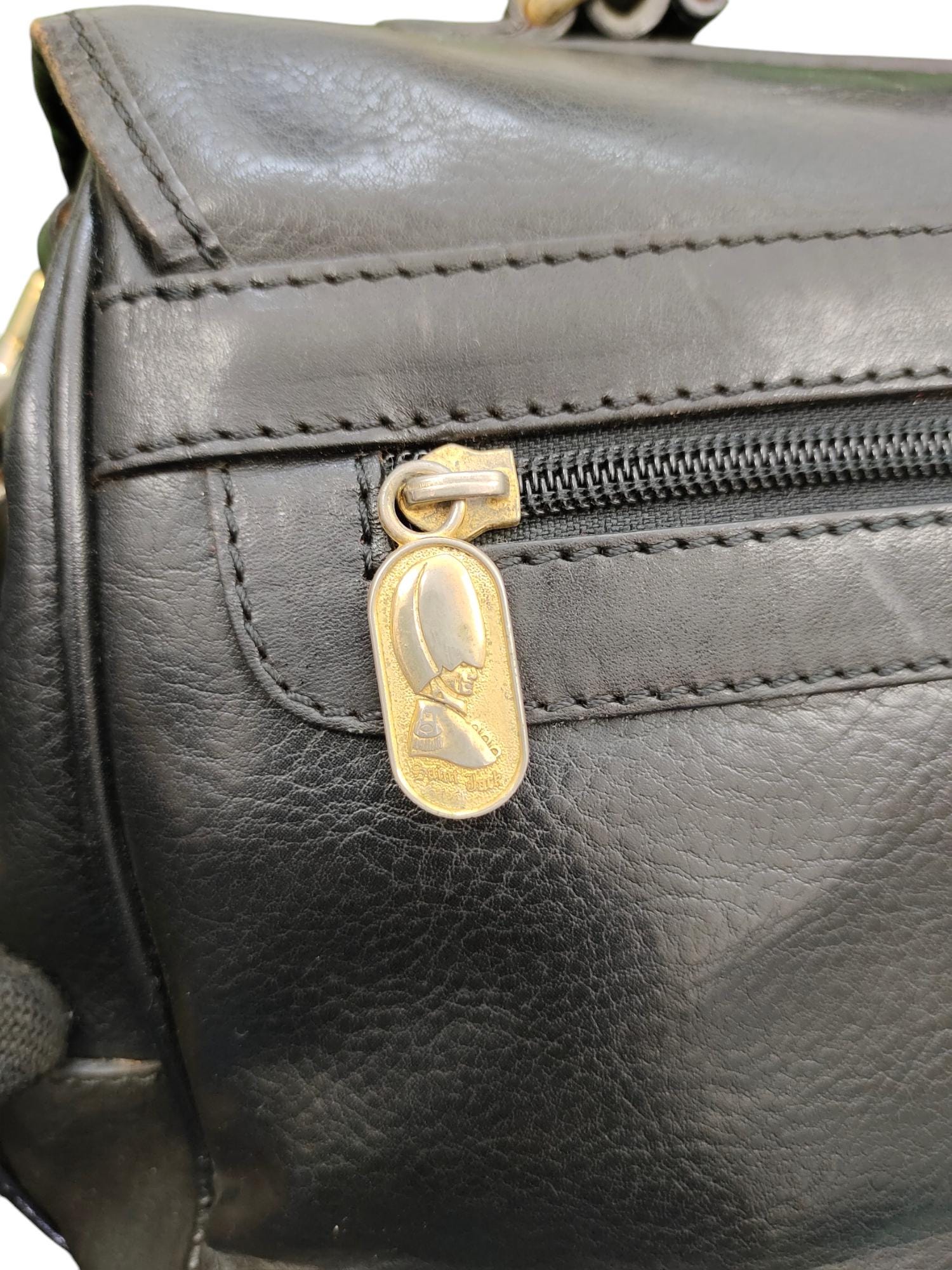 Vintage 80s Saint Jack Black Patina Leather Shoulder Tote Bag - Etsy