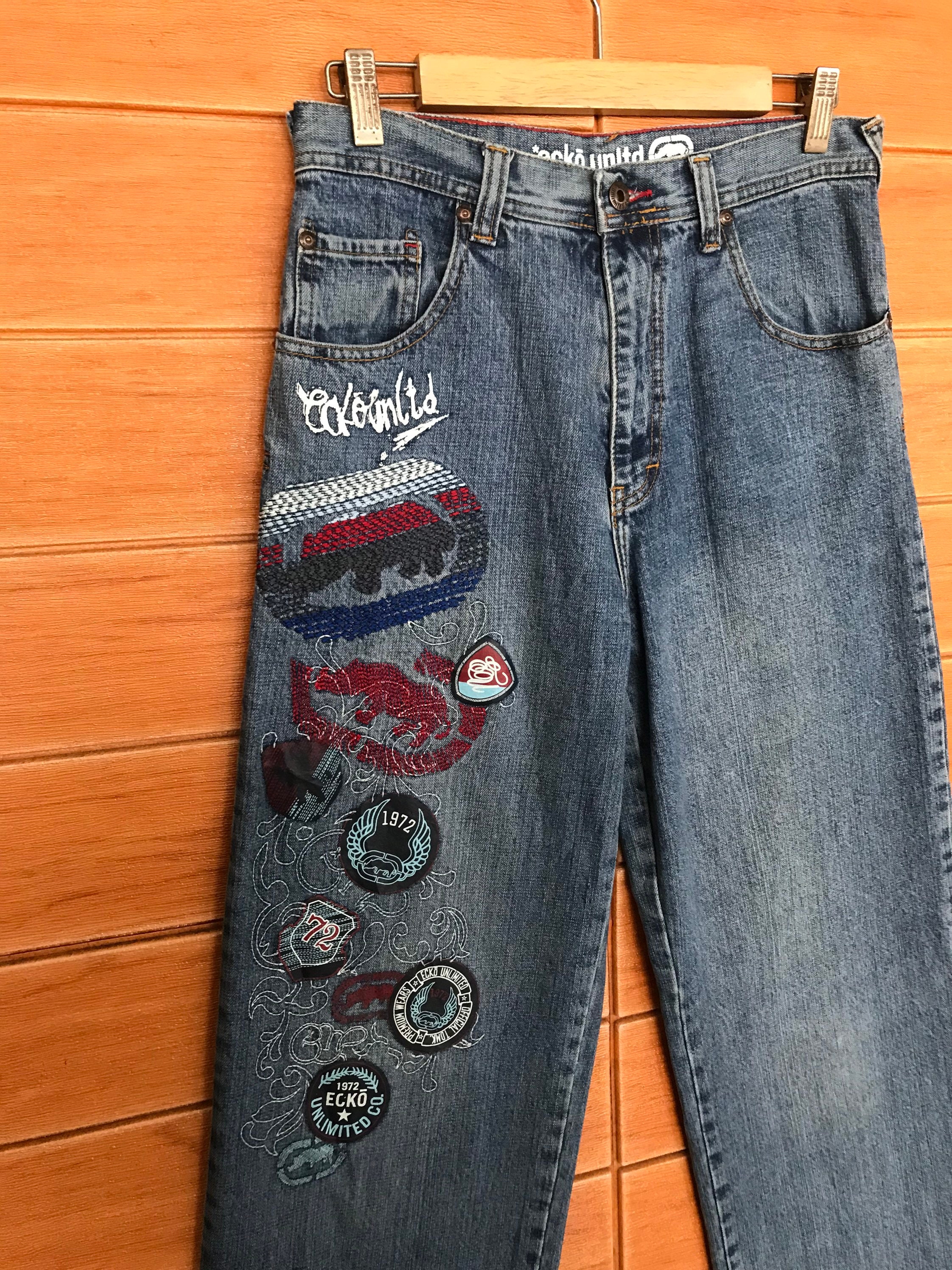 W29x28 Vintage 90s Ecko Unltd Baggy Denim Jeans Tupac W29x28 Vintage 90s Ecko Unltd Baggy Denim Jeans Tupac