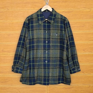 Vintage 90s DAKS London Wool Flannel Shirt - Plaid Checkered - Made in Japan