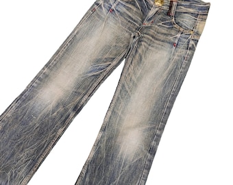 W27x30 Flare Jeans Studio RP Lace Pocket Clawmark Denim Bootcut Y2k Vintage Streetwear Tornado Mart Hysteric Glamour If Six Was Nine Waist27
