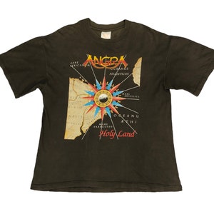 Vintage 90s Angra &#39;Holy Land&#39; Metal Band T-Shirt Size L