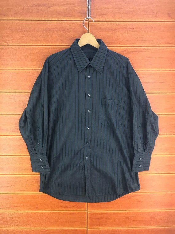 Vintage Gucci Striped Button up Shirt Made Italy Luxury - Etsy