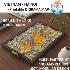 Hoan Kiem See modulare 3D Karte (Hanoi / Vietnam)