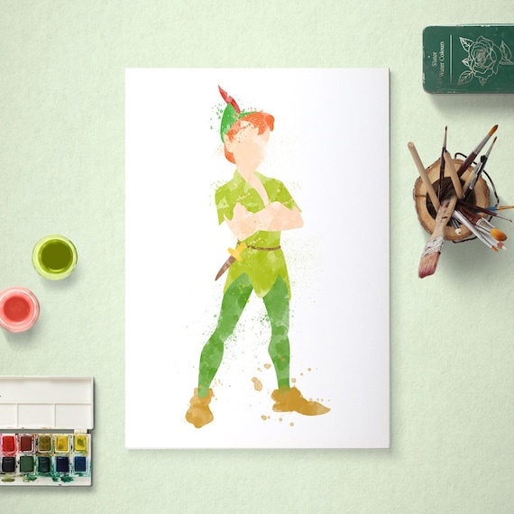 Peter Pan, Neverland, Watercolour Art, Printable Instant Download Il_570xn