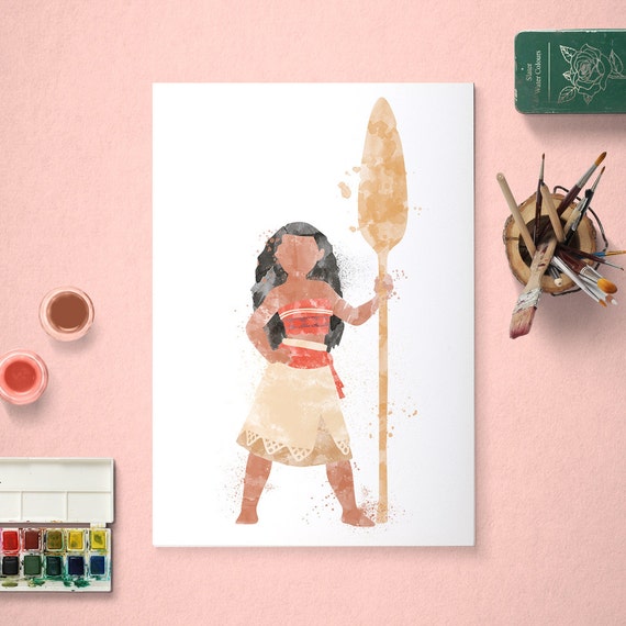 Moana, Disney Princess, Moana Poster, Watercolour Art, Printable Instant Download Il_570xn