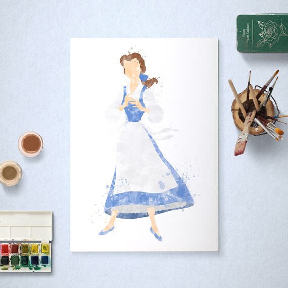 Belle Disney Princess Beauty And The Beast Poster Etsy