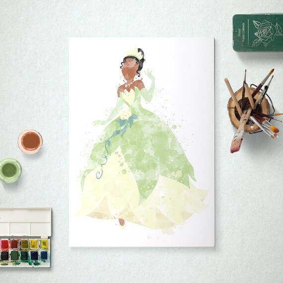 Tiana, Disney Princess, The Princess and the Frog Poster, Watercolour Art, Printable Instant Download Il_570xn