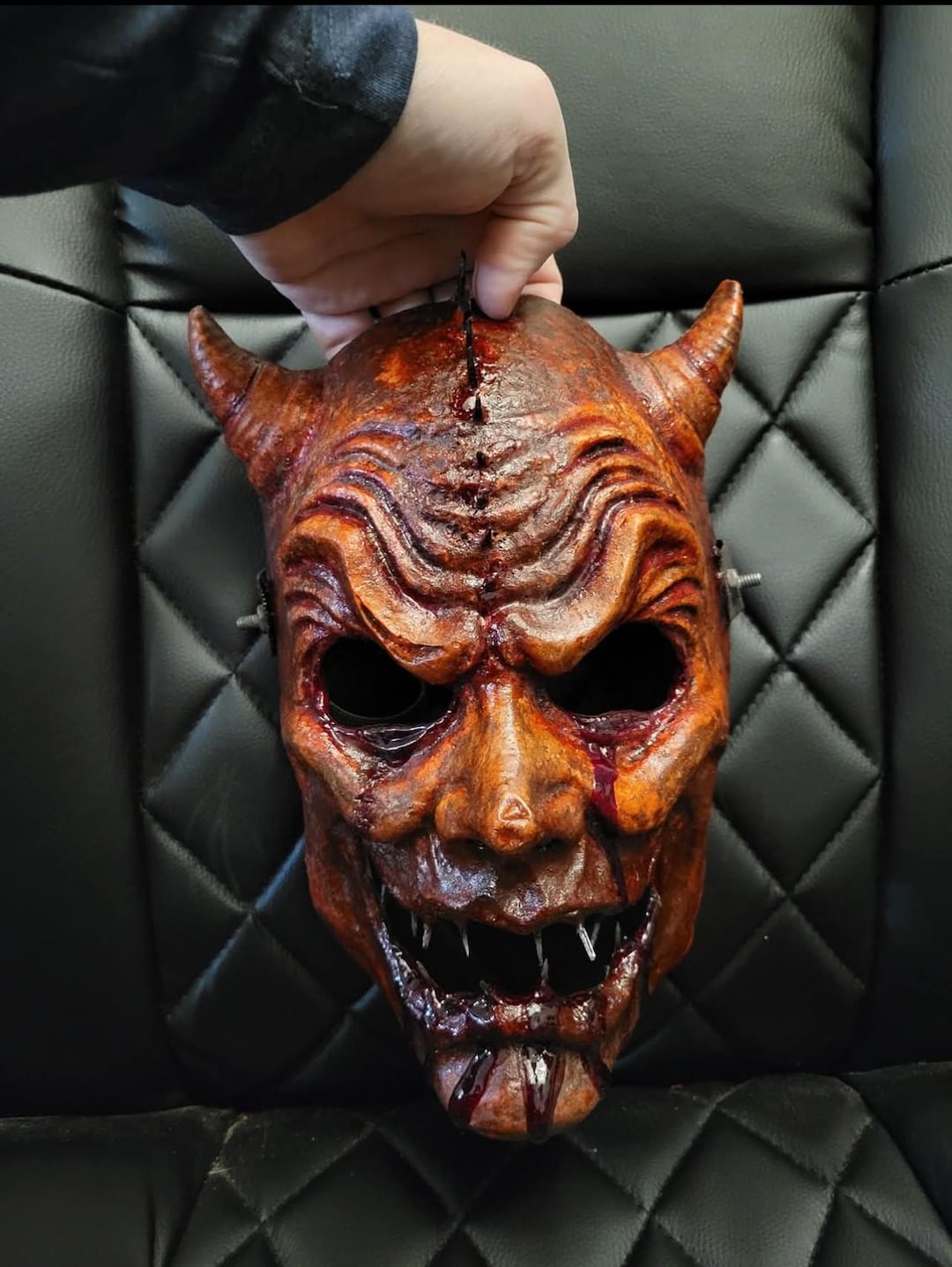 Halloween Devil Mask Demon Latex Horror Haunt Scary Dark Demonic Zombie ...