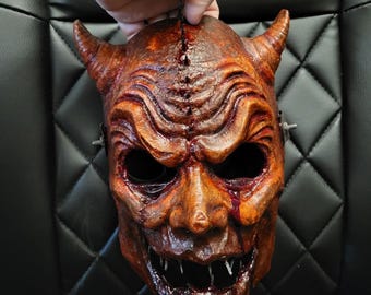 Halloween devil mask demon latex horror haunt scary dark demonic zombie mask
