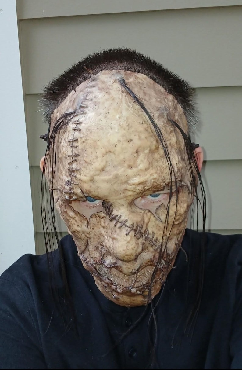 Custom Leatherface Mask Latex Horror Halloween Haunt scary mask image 8