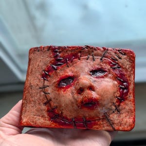 Latex Ed gein skin wallet leatherface horror halloween haunt wallet