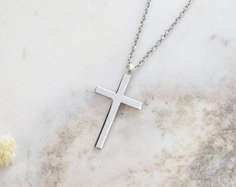 Tiny Gold Cross, 9K 14K 18K Gold Necklace, Cross Necklace, Dainty Cross Charm, Minimal Cross Jewelry, Solid Gold Cross, Gift For Daughter